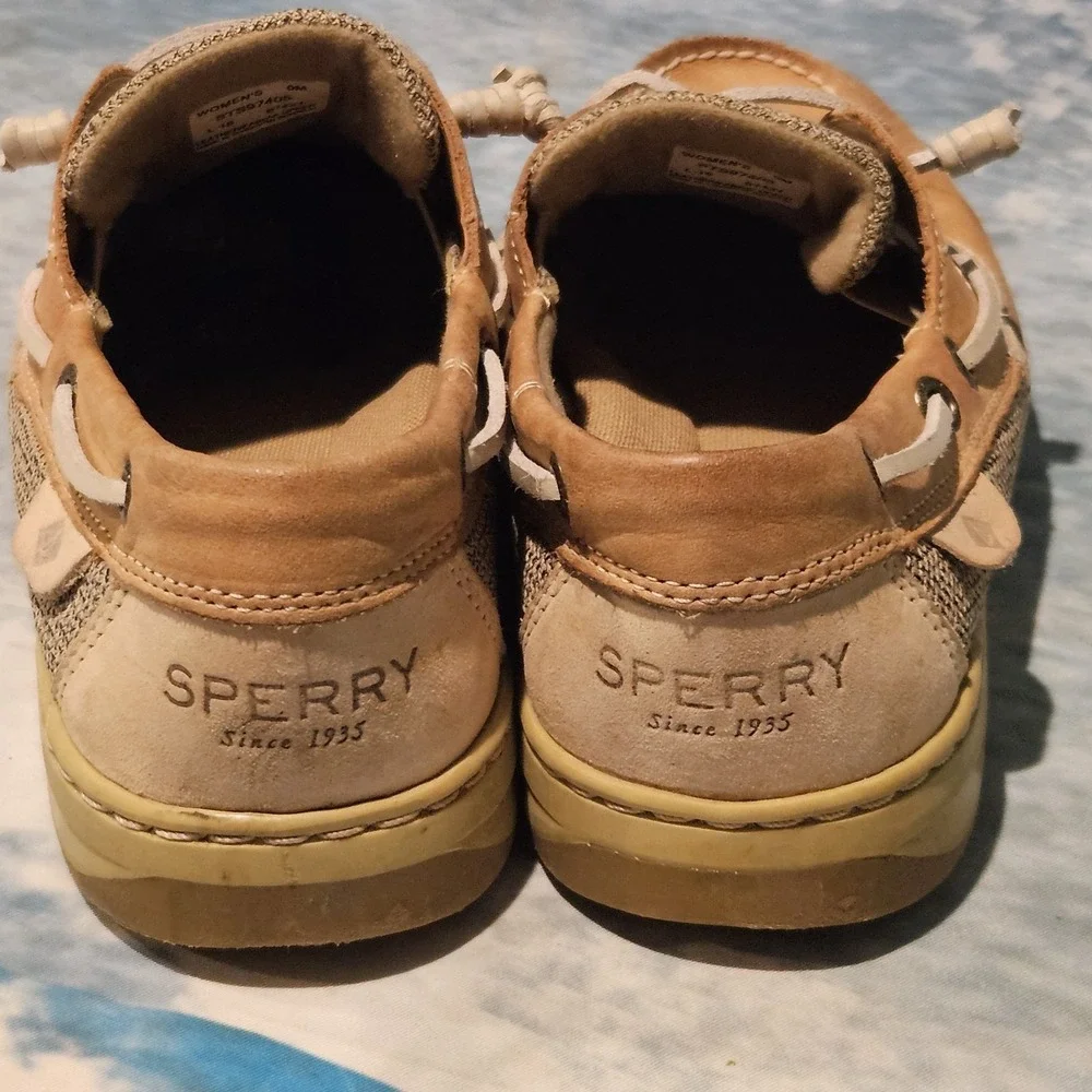 Sperry Top-Sider Women's Size 9 Tan Leather Boat Shoes Deck Shoes STS97405